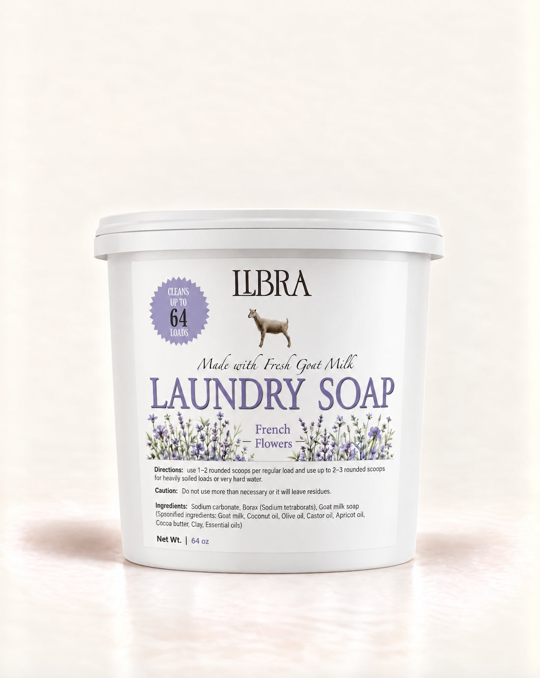Laundry Soap Made with Fresh Goat Milk - French Flowers - 64 loads